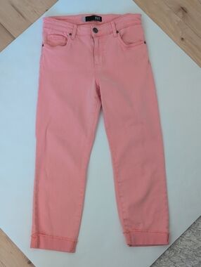 Kut from the Kloth Coral Pink Cropped Ankle Jeans
